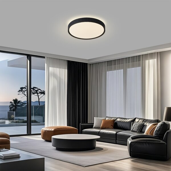 Brilagi - Димируем LED плафон CORVO LED/54W/230V 3000-6000K черен Ø 40 см + дистанционно управление