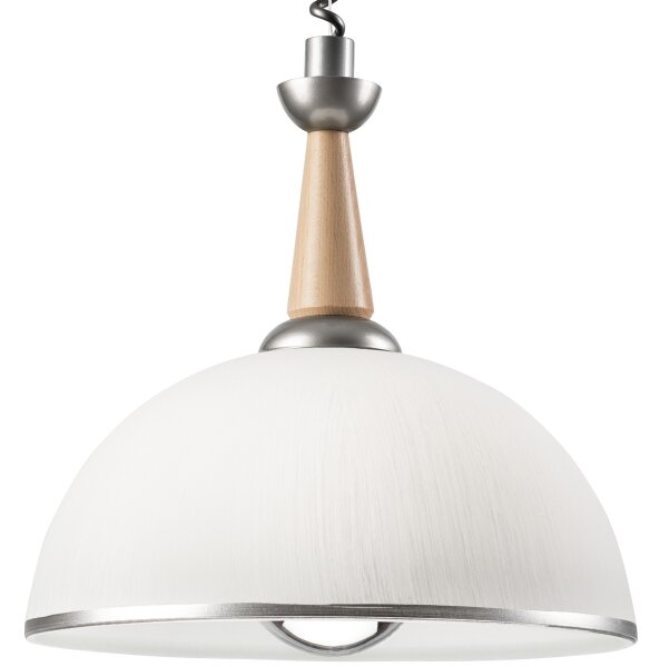 Висяща лампа CHIARA 1xE27/60W/230V сребриста/бук