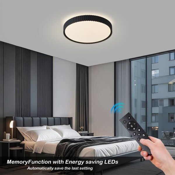 Brilagi - LED димируемо таванно осветително тяло ORINO LED/54W/230V 3000-6000K черно диаметър 43 см+ДУ
