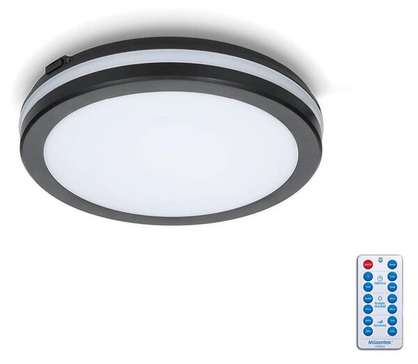 LED Плафон за баня със сензор LED/12W/230V Ø 20 см черен + д.у