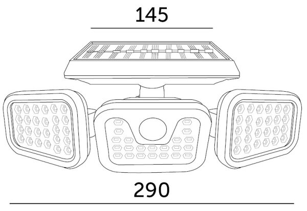 LED Соларен аплик със сензор LED/1,5W/3,7V 6000K IP44