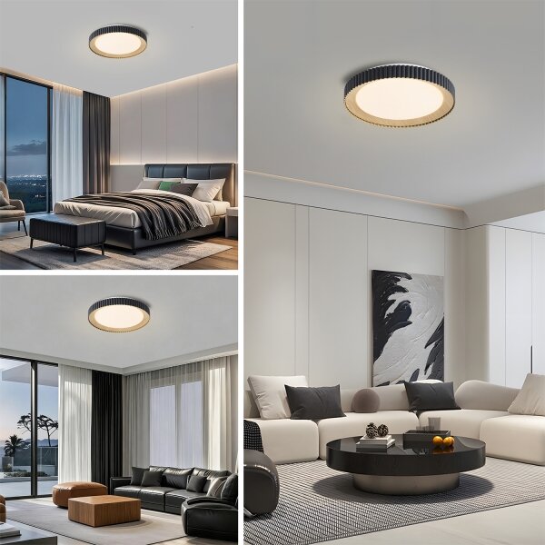 Brilagi - LED димируем таванен плафон NEXO LED/48W/230V 3000-6000K черен Ø 43 см +ДУ