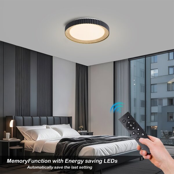 Brilagi - LED димируем таванен плафон NEXO LED/48W/230V 3000-6000K черен Ø 43 см +ДУ