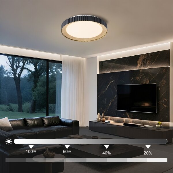 Brilagi - LED димируем таванен плафон NEXO LED/48W/230V 3000-6000K черен Ø 43 см +ДУ