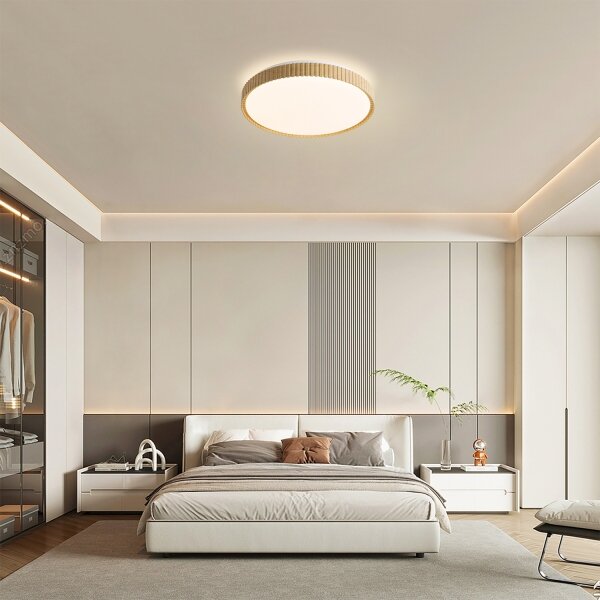 Brilagi-LED Димируема таванна лампа CORVO LED/72W/230V 3000-6000K дървесен декор Ø50 см + дистанционно управление