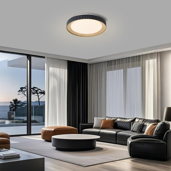 Brilagi - LED димируем таванен плафон NEXO LED/48W/230V 3000-6000K черен Ø 43 см +ДУ