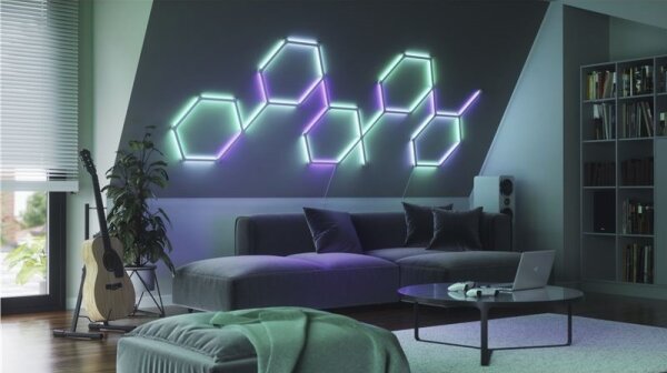 Nanoleaf NL59-K-0002LW-9PK-EU-К-кт 9x LED RGBW Димируем релса LINES 1200-6000K Wi-Fi