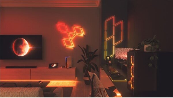 Nanoleaf NL59-E-0001LW-3P-Удължителен комплект 3xLEDRGBW Димируем релса LINES 1200-6000K Wi-Fi