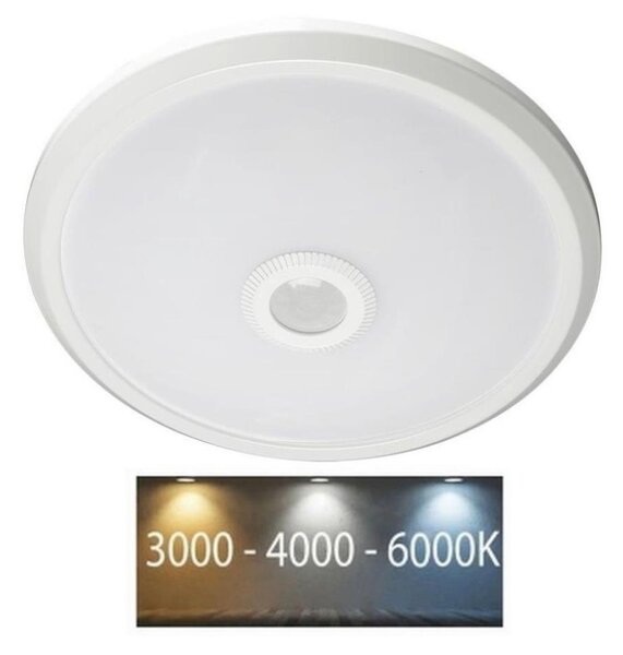 LED Плафон със сензор LED/12W/230V 3000/4000/6000K Ø 29 см Iбял