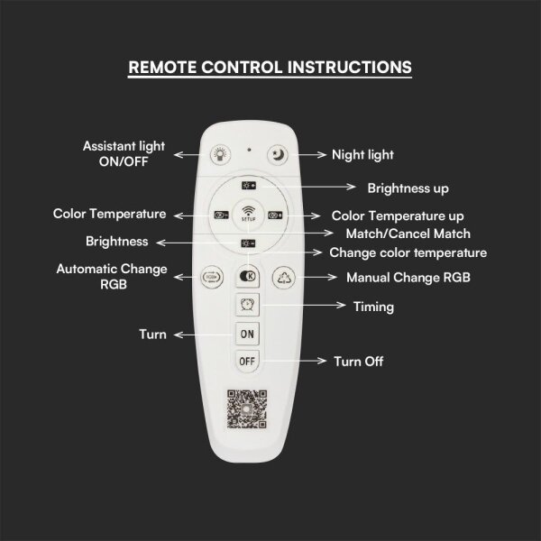 LED Димируем полилей за повърхностен монтаж LED/45W/230V 3000-6500K + д.у