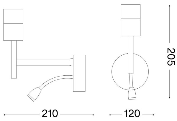 Ideal Lux - LED Гъвкава лампа с к-кт за монтаж 1xE27/42W+LED/3W/230V USB хром