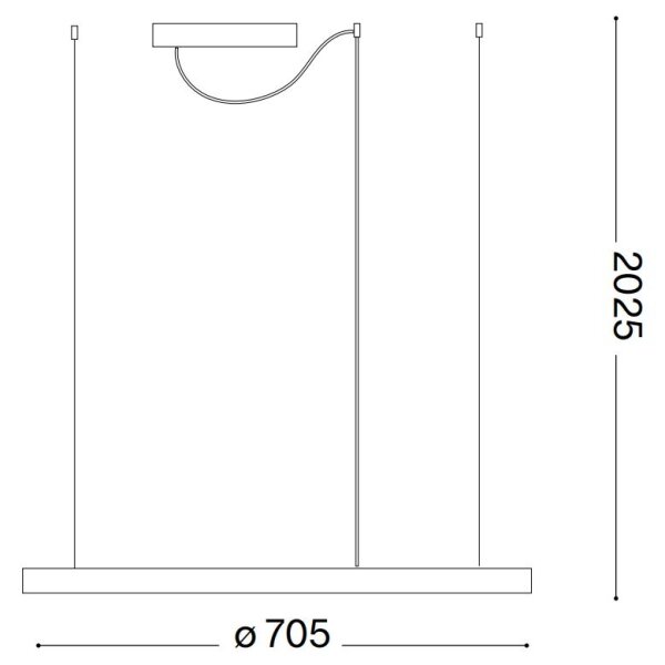 Ideal Lux - LED Пендел ORACLE SLIM LED/38W/230V 3000K Ø 70 см бял