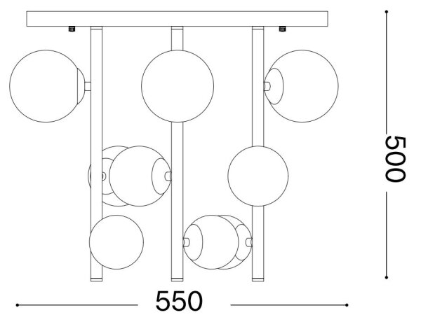 Ideal Lux - LED Полилей PERLAGE 9xG9/3W/230V златист