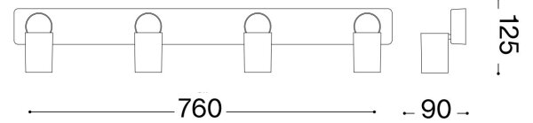 Ideal Lux - LED Спот RUDY 4xGU10/7W/230V черен