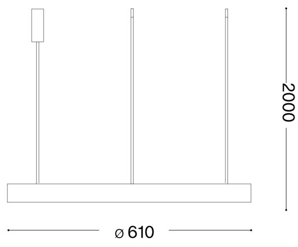 Ideal Lux - LED Димируем пендел GEMINI LED/48W/230V Ø 61 cm черен