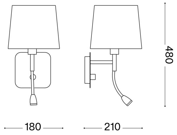 Ideal Lux - LED стенна лампа NORDIK 1xE14/40W + LED/1,5W/230V
