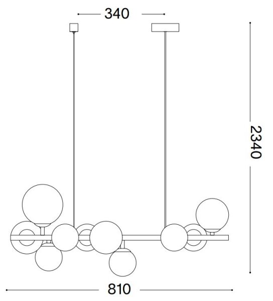 Ideal Lux - LED Пендел PERLAGE 10xG9/3W/230V златист/бял