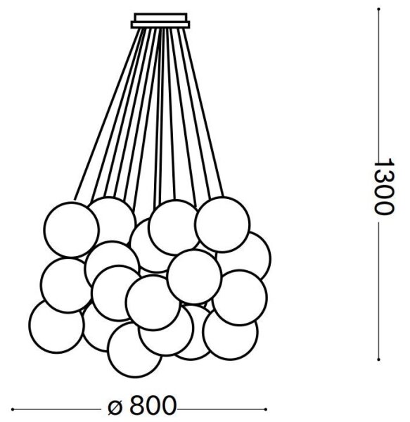 Ideal Lux - Пендел MAPA PLUS 22xE14/40W/230V