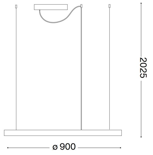 Ideal Lux - LED Пендел ORACLE SLIM LED/55W/230V 4000K Ø 90 см бял