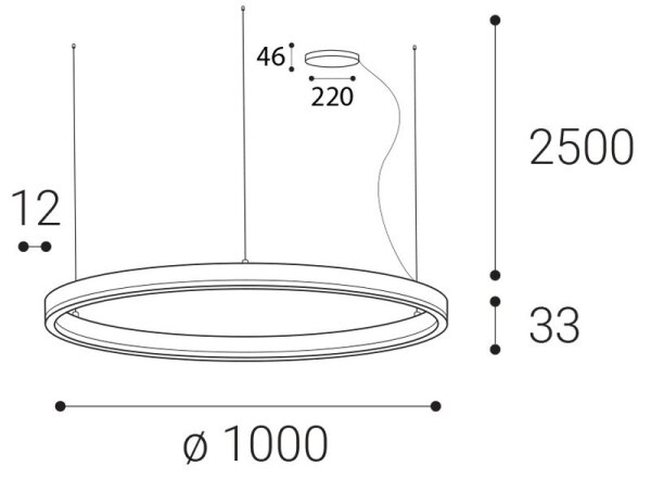 LED2 - LED Димируем пендел CIRCLE 80W/230V 3000K/4000K Ø 100 см бял