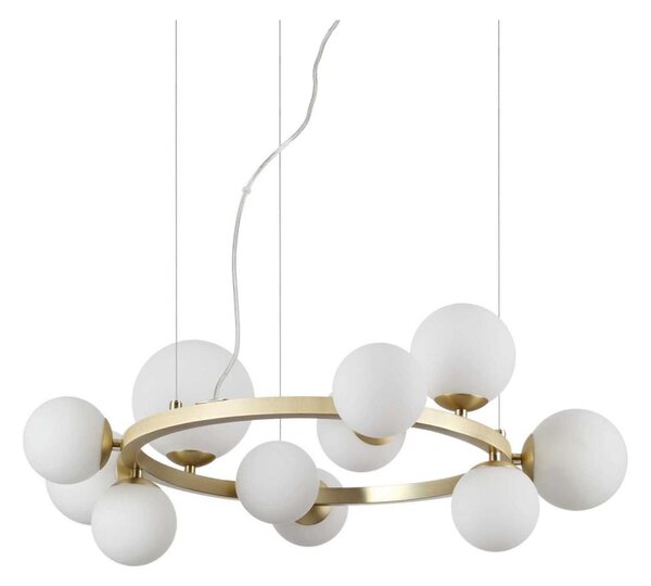 Ideal Lux - LED Пендел PERLAGE 11xG9/3W/230V Ø 73 см златист/бял