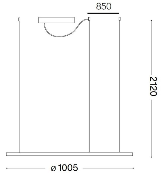 Ideal Lux - LED Пендел HULAHOOP LED/46W/230V 3000K Ø 100 см бял