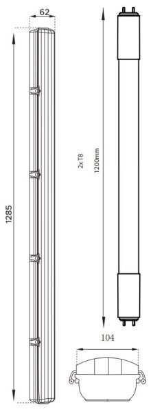 LED индустриална флуоресцентна лампа T8 2xG13/18W/230V 4000K IP65