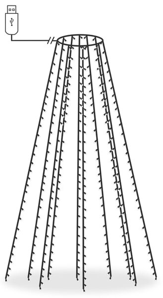VidaXL Коледни лампички за елха тип мрежа 300 LED многоцветни 300 см