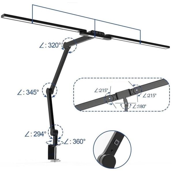 LED Димируема сензорна настолна лампа LED/24W/230V 3000-6500K CRI 92 черен