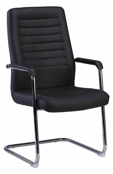 Посетителски стол RFG Sit M (B-79/BLACK/1PC), до 120кг, еко кожа, черен