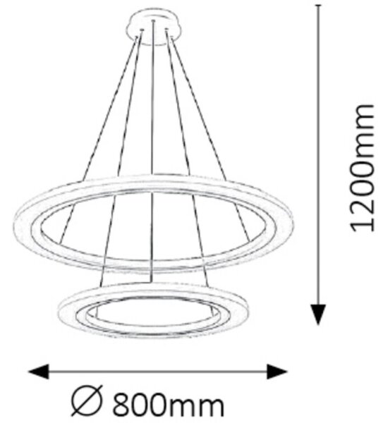 Rabalux 2429 - LED Полилей ADRIENNE LED/62W/230V сребърна