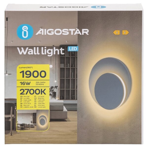 Aigostar - LED аплик LED/16W/230V 2700K бял