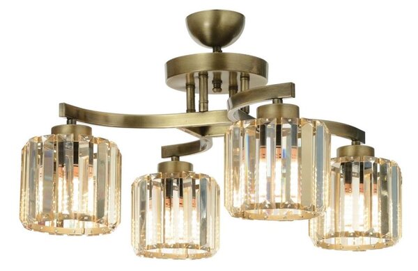 Плафонна люстра CRYSTALLINE 4xE27/40W/230V, бронзова