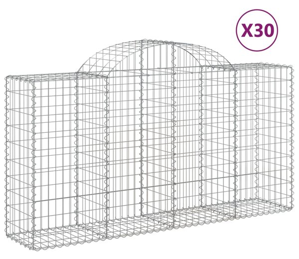 VidaXL Габионни кошници арка 30 бр 200x50x100/120см поцинковано желязо