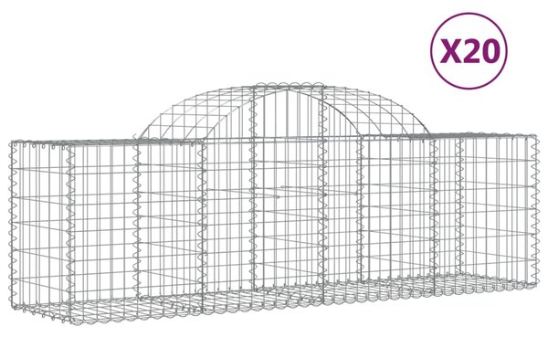 VidaXL Габионни кошници арка 20 бр 200x50x60/80 см поцинковано желязо