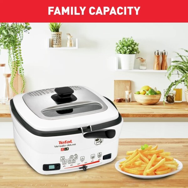 Tefal - Многофункционален deep fryer 9in1 VERSALIO DE LUXE 1600W/230V 2 l бял