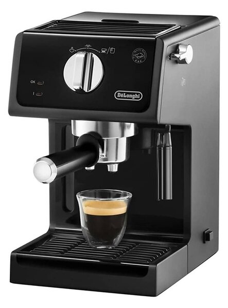 Кафемашина еспресо Delonghi ECP 31.21, 1100W, 15 бара налягане, функция за топла вода, капучино система, черна