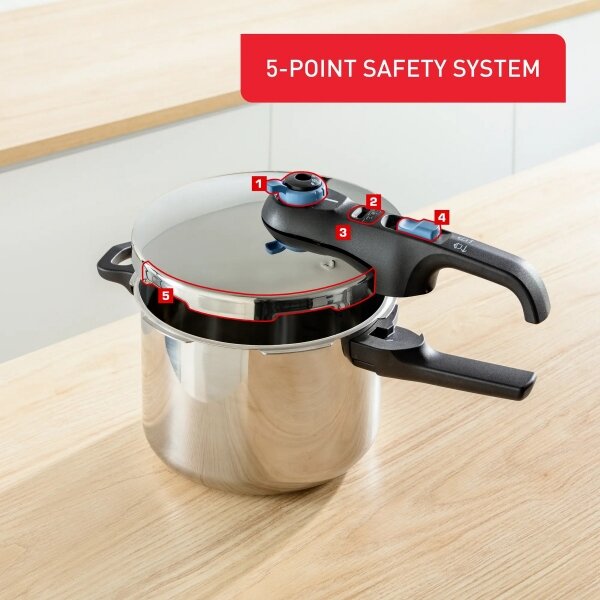 Tefal - К-кт of pressure cookers 4/6 l SECURE TRENDY неръждаем