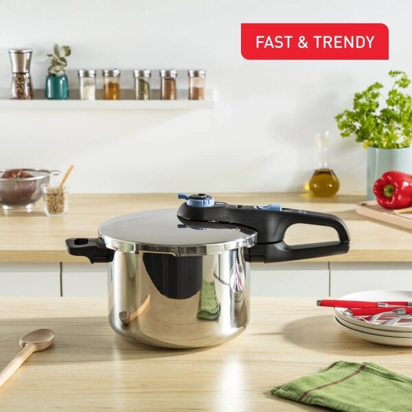 Tefal - Тенджера под налягане 6 l SECURE TRENDY неръждаем