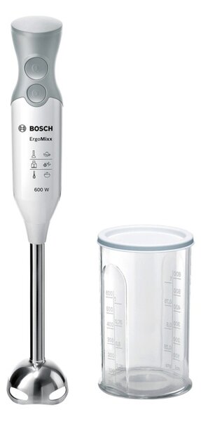 Ръчен пасатор Bosch MSM66110, Soft-Touch, 4 ножчета, турбо бутон, 600W, сив