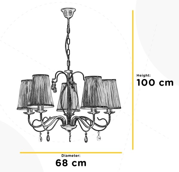 ONLI - Пендел DELIA 5xE14/6W/230V