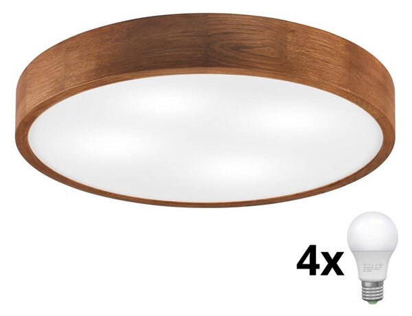 Brilagi - LED таванно осветително тяло CARVALHO 4xE27/60W/230V, дъб/череша, Ø 57,5 см