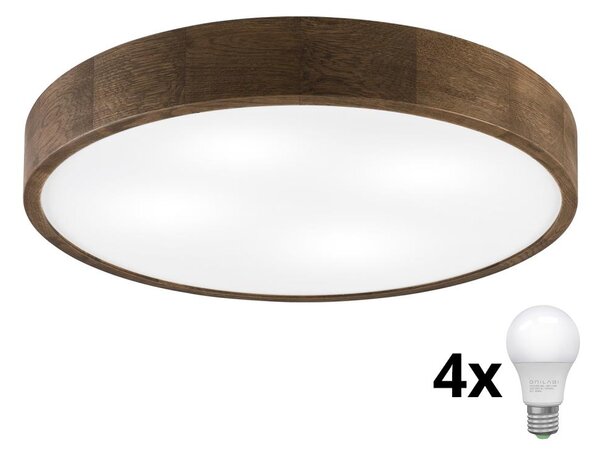 Brilagi - LED таванно осветително тяло CARVALHO 4xE27/60W/230V дъб/орех диаметър 57,5 cm