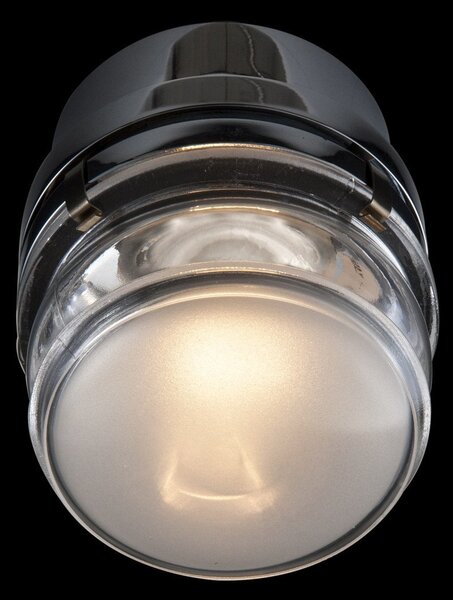 Oluce LED стенна лампа Fresnel, хромиран, алуминий, стъкло, 2700 K, Металик, Баня, Метал, Дизайн