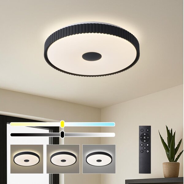 Brilagi - LED димируемо таванно осветително тяло CORVO LED/72W/230V 3000-6000K черно Ø 50 см + дистанционно управление