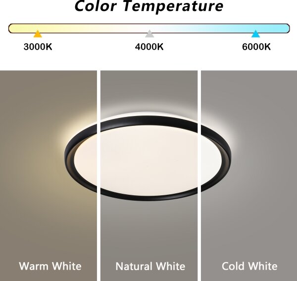 Brilagi - LED димируема таванна лампа RIVO LED/72W/230V 3000-6000K черна, диаметър 50 cm +ДУ