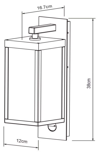 Lucide 28861/10/30 - Екстериорна лампа със сензор CLAIRETTE LED/15W/230V IP54