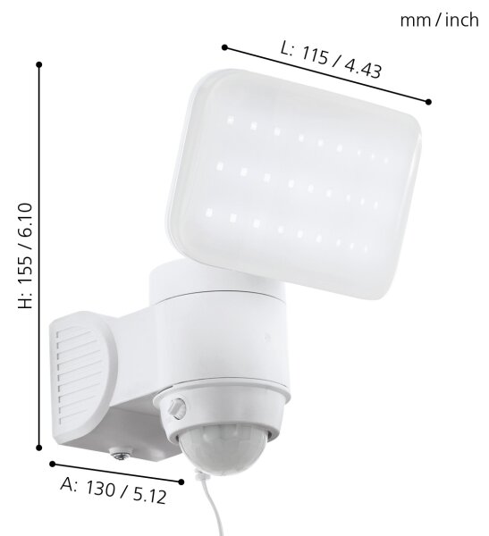 Eglo 98196 - LED Солар. Стенна лампа със сензор CASABAS LED/3,7V IP44