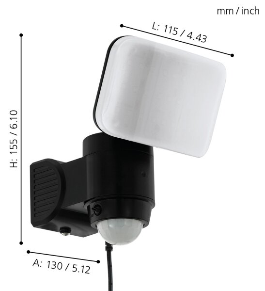 Eglo 98195 - LED Соларен аплик със сензор CASABAS LED/3,7V IP44