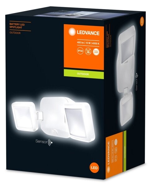 Ledvance - LED външна стенна лампа със сензор BATTERY 2xLED / 10W / 6V IP54